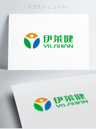 药品行业三色象形保健品医疗行业logo模板