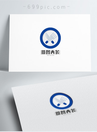 餐盘刀叉美食餐饮服务logo设计模板