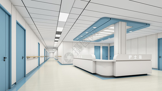 服务台医院护士站场景设计图片