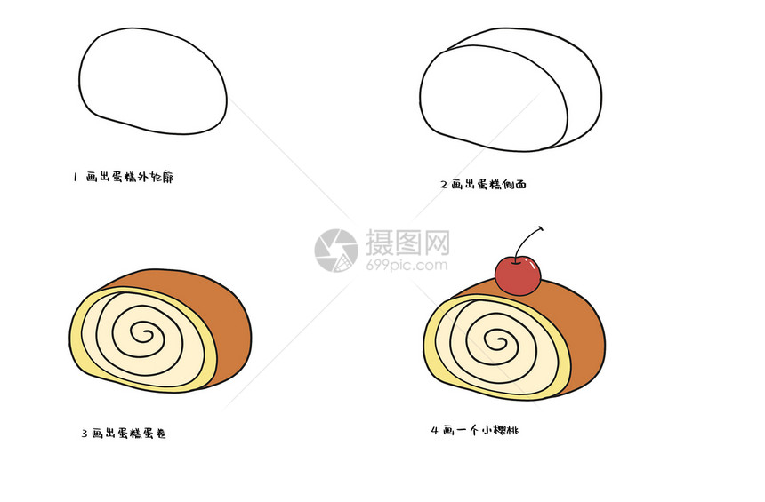 蛋糕简笔画图片