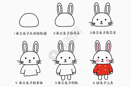 兔子简笔画教程背景图片