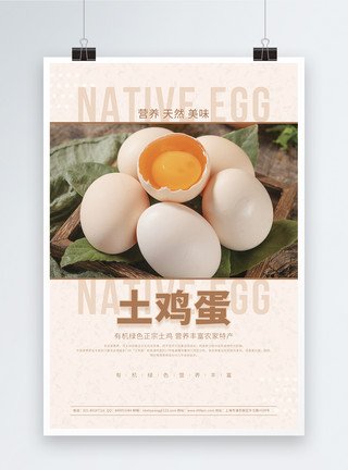 美食产品土鸡蛋优选产品促销海报模板
