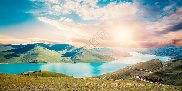 西藏旅游二折页户外风景设计图片