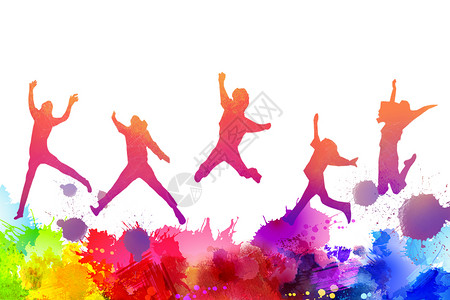活力跳跃青年节背景设计图片