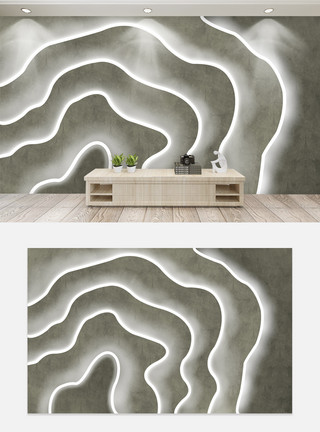 抽象灯光波浪背景墙模板