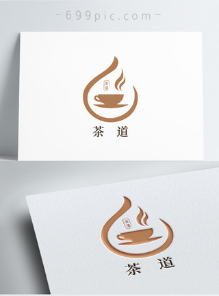 百年文化简约时尚茶道logo模板