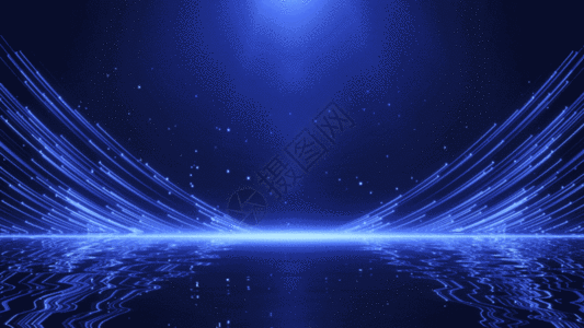 4k蓝色科技粒子光效背景图片