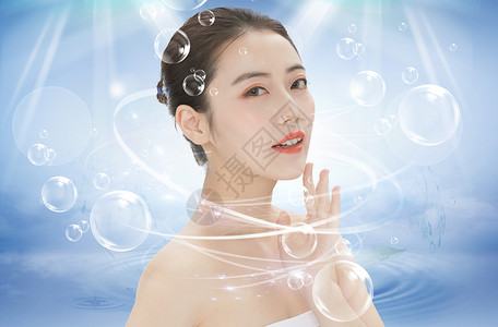 气泡清洁护肤品背景设计图片