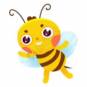 手绘向日葵花丛卡通勤劳蜜蜂GIF高清图片