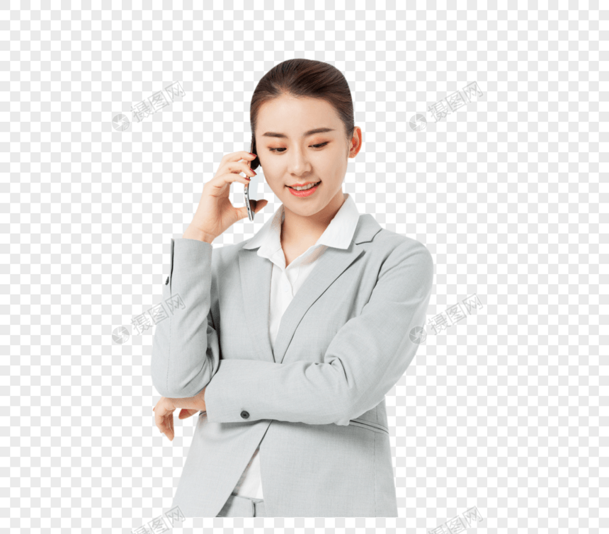 青年商务女性拿手机打电话图片