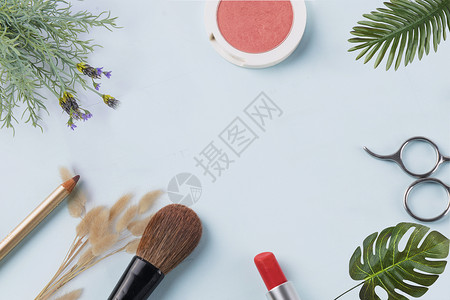 化妆师招募植物美妆背景设计图片