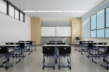 教室桌椅C4D教室场景设计图片
