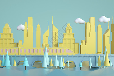 三维插画城市场景图片