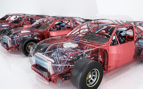 一排轿车制造业汽车结构设计图片