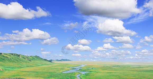 小满大满江河满天空云朵背景设计图片