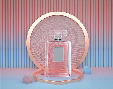 香水banner创意3D香水展示空间设计图片