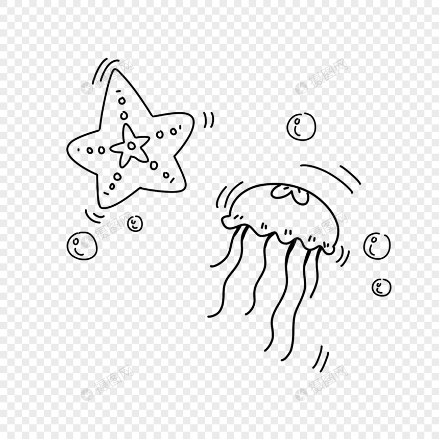 海星水母简笔画图片