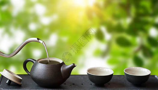 桂花茶倒茶茶文化设计图片