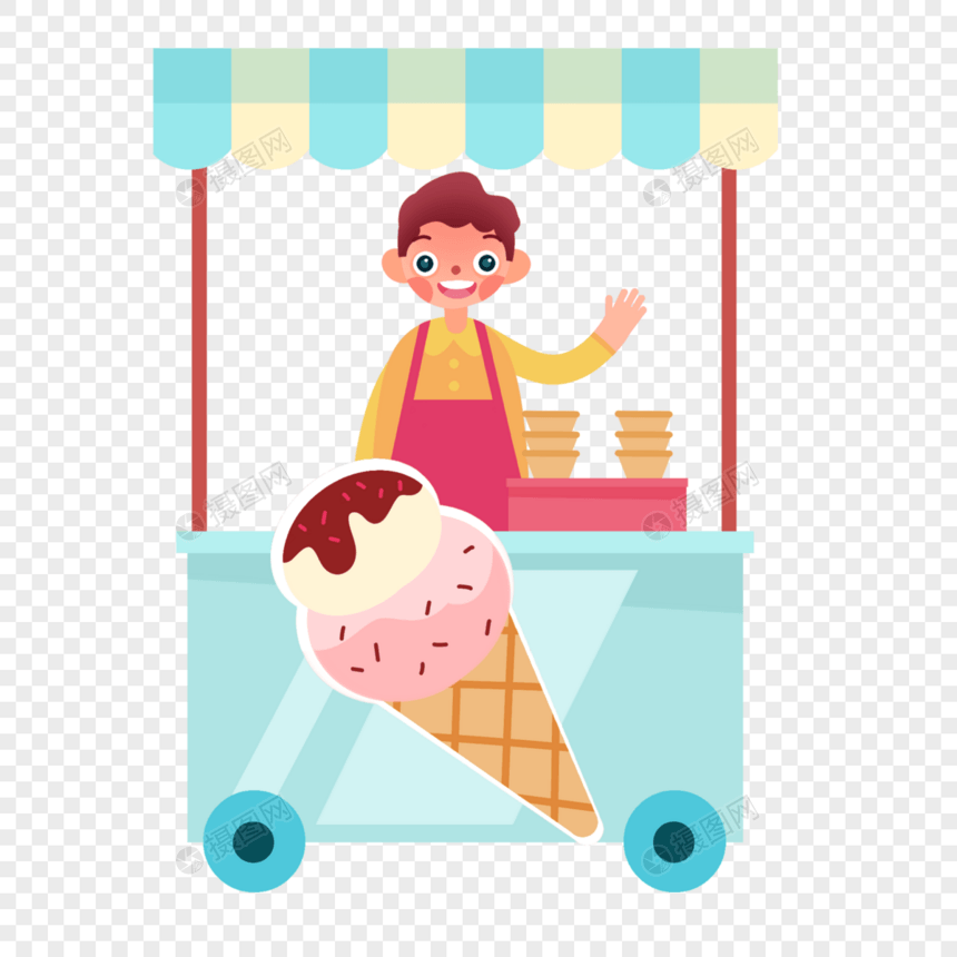 贩卖冰淇淋卡通人物图片