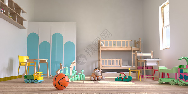 甜美玩具C4D儿童房设计图片
