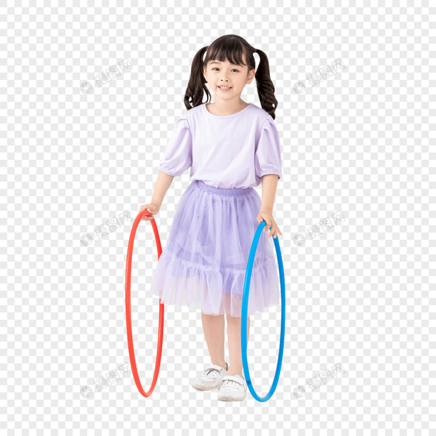 玩呼啦圈的小女孩图片