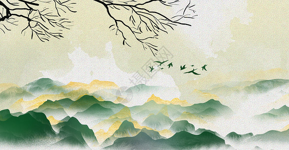 绿色中国风背景背景图片