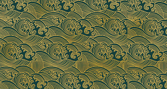 复古海浪底纹中国风立体纹设计图片