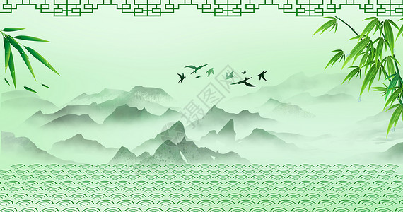 绿色中式背景图片