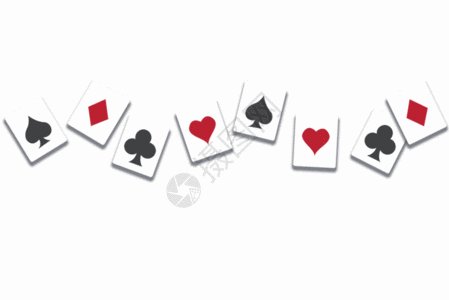 手绘扑克牌装饰分割线GIF图片