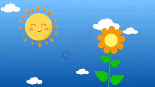儿童太阳小花卡通背景GIF高清图片