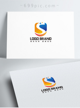 图形图标字母S播放器LOGO设计模板