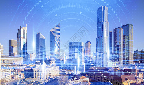 城市网络科技背景图片