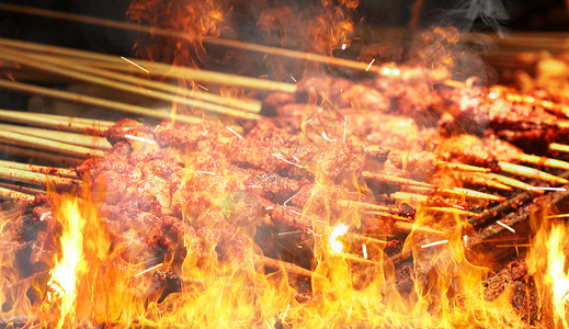 生鲜串串烧烤美食设计图片
