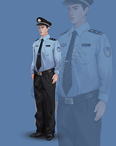 秩序维护人民警察插画