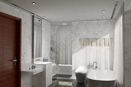室内洗手间4D浴室设计图片