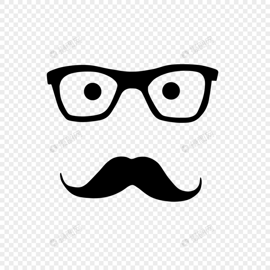 父亲节眼镜胡子元素图片