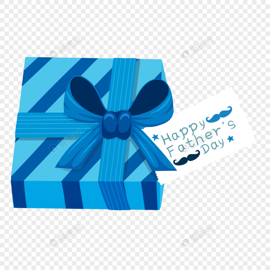 父亲节蓝色礼盒礼物卡片图片