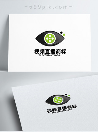 视频网站logo眼睛播放器LOGO设计模板