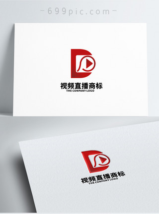 电影盘图标字母D影视logo设计模板