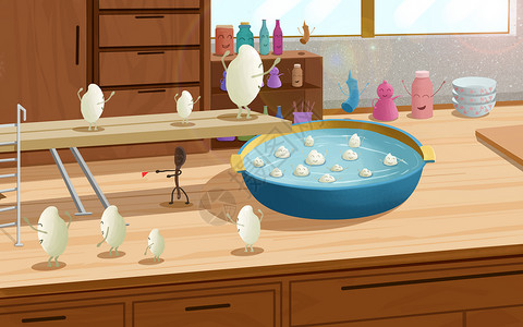 厨房柜子厨房里的大米插画