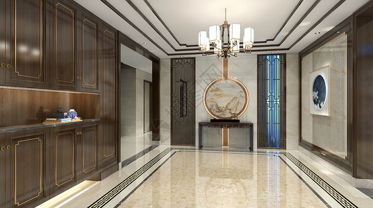 古典走廊中式玄关设计图片