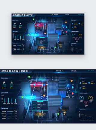 电厂系统UI设计城市设施分析平台可视化大数据web界面模板