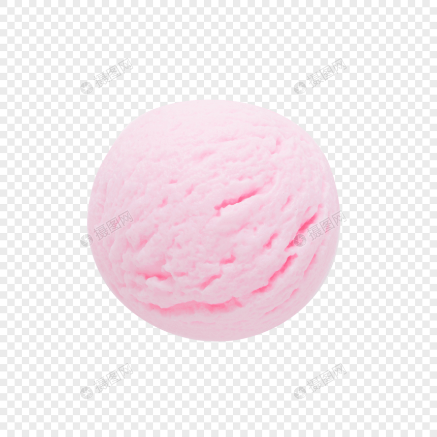夏日草莓口味冰淇淋球图片