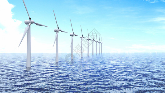 创意大海创意风力发电场景设计图片