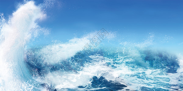 蓝色海水背景海浪背景设计图片