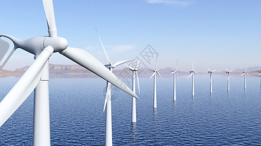 绿色大海风能发电设计图片