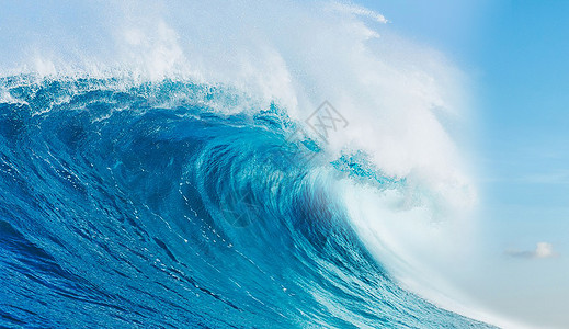 蓝色渐变海水海浪背景设计图片