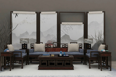 中式木家具背景图片
