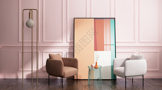 侧面粉色沙发色彩空间室内家居设计图片