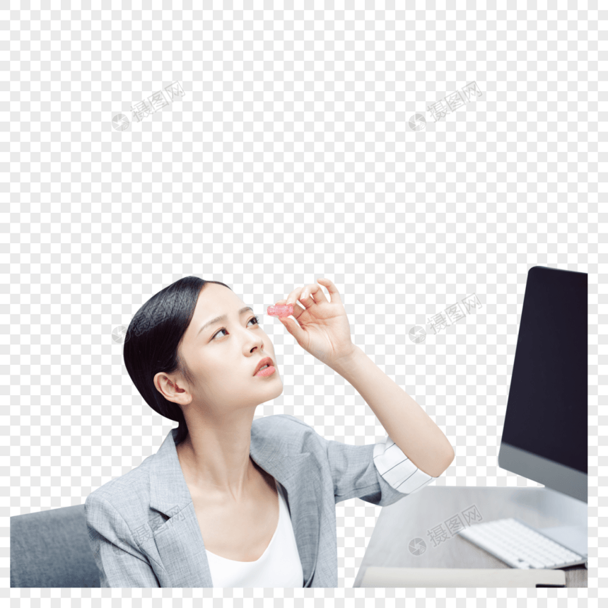 白领商务女性滴眼药水图片